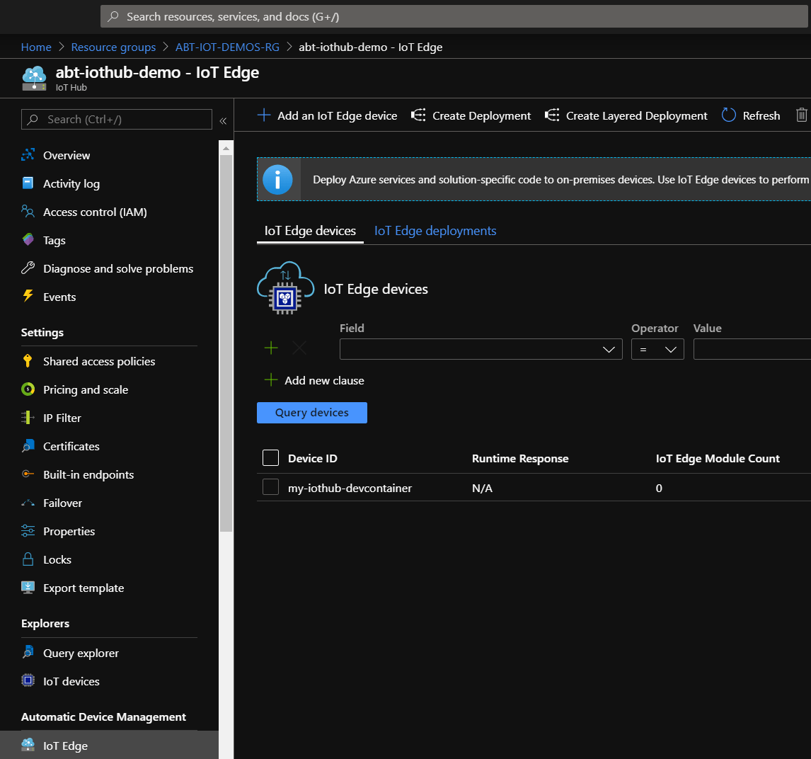 Setup the local Azure IoT Edge development container