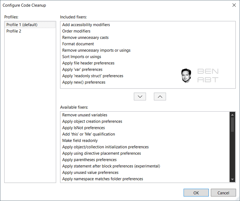 VisualStudio 2022 Code Cleanup Configure