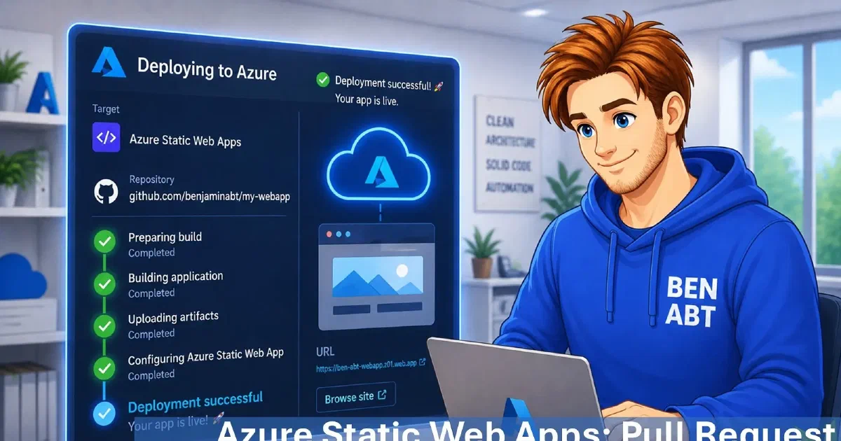 Azure Static Web Apps with GitHub Actions: Pull Request Preview Environments, automatic teardown and stable production URLs