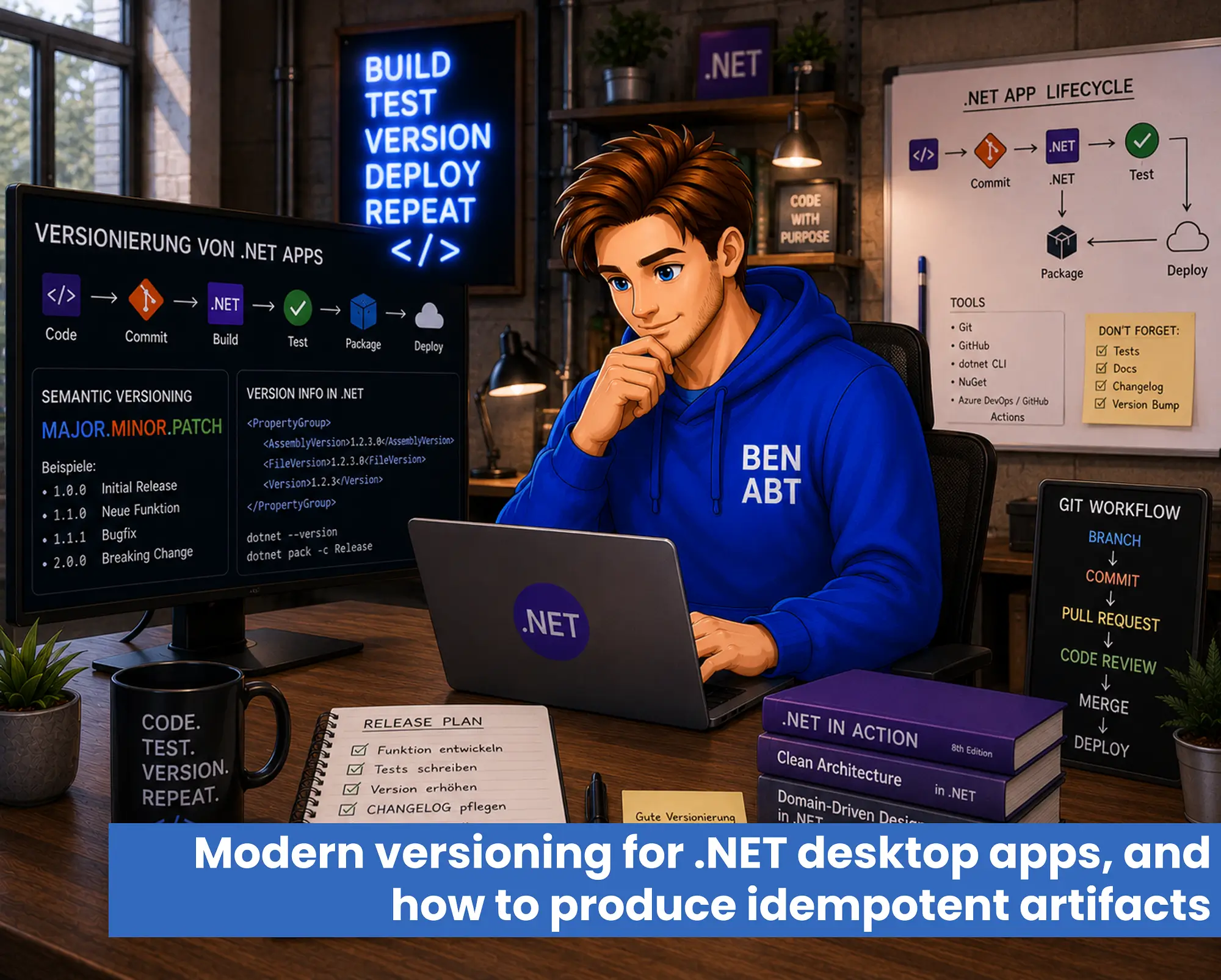 Modern versioning for .NET desktop apps and how to produce idempotent artifacts