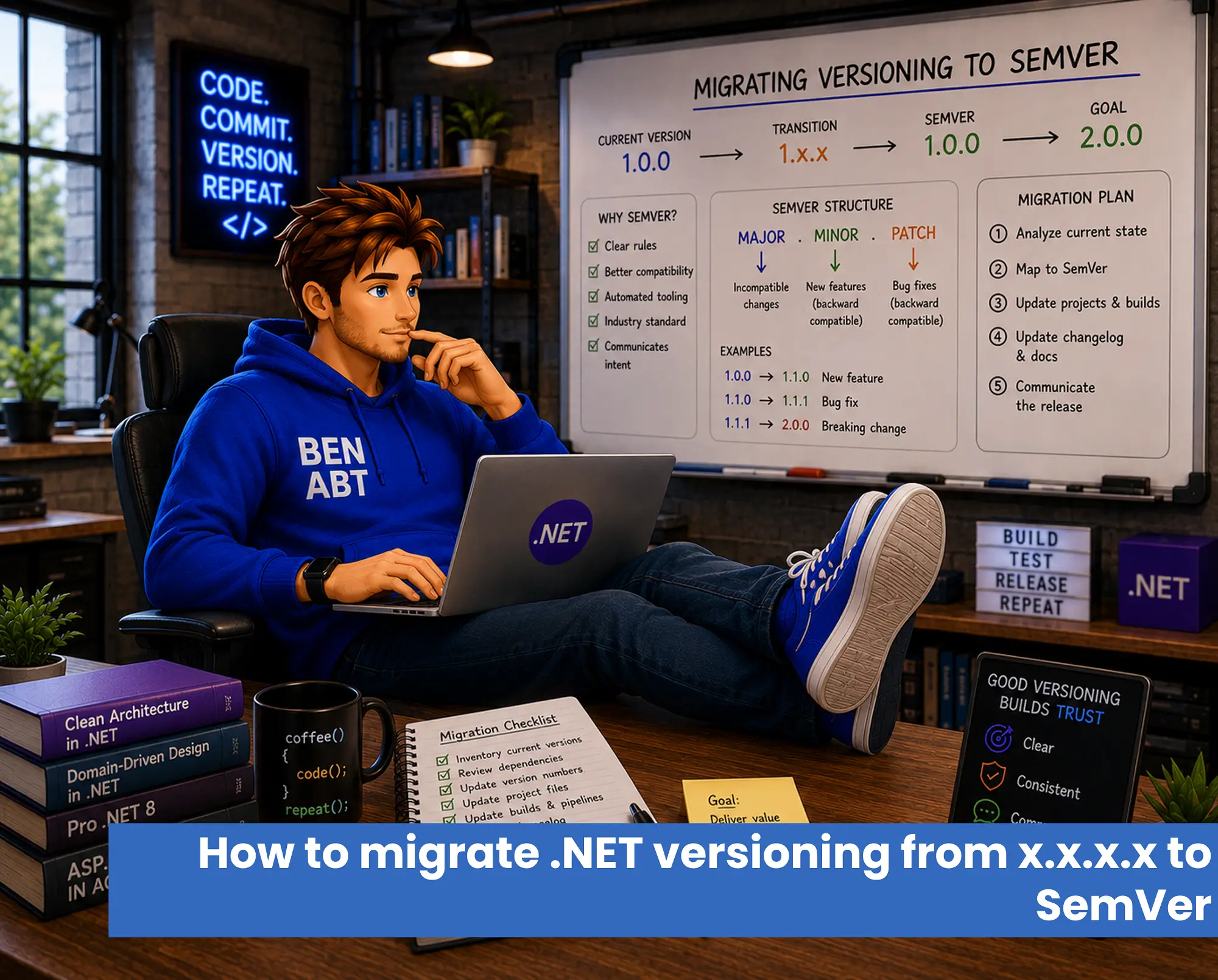 How to migrate .NET versioning from x.x.x.x to SemVer