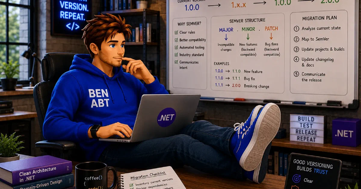 How to migrate .NET versioning from x.x.x.x to SemVer