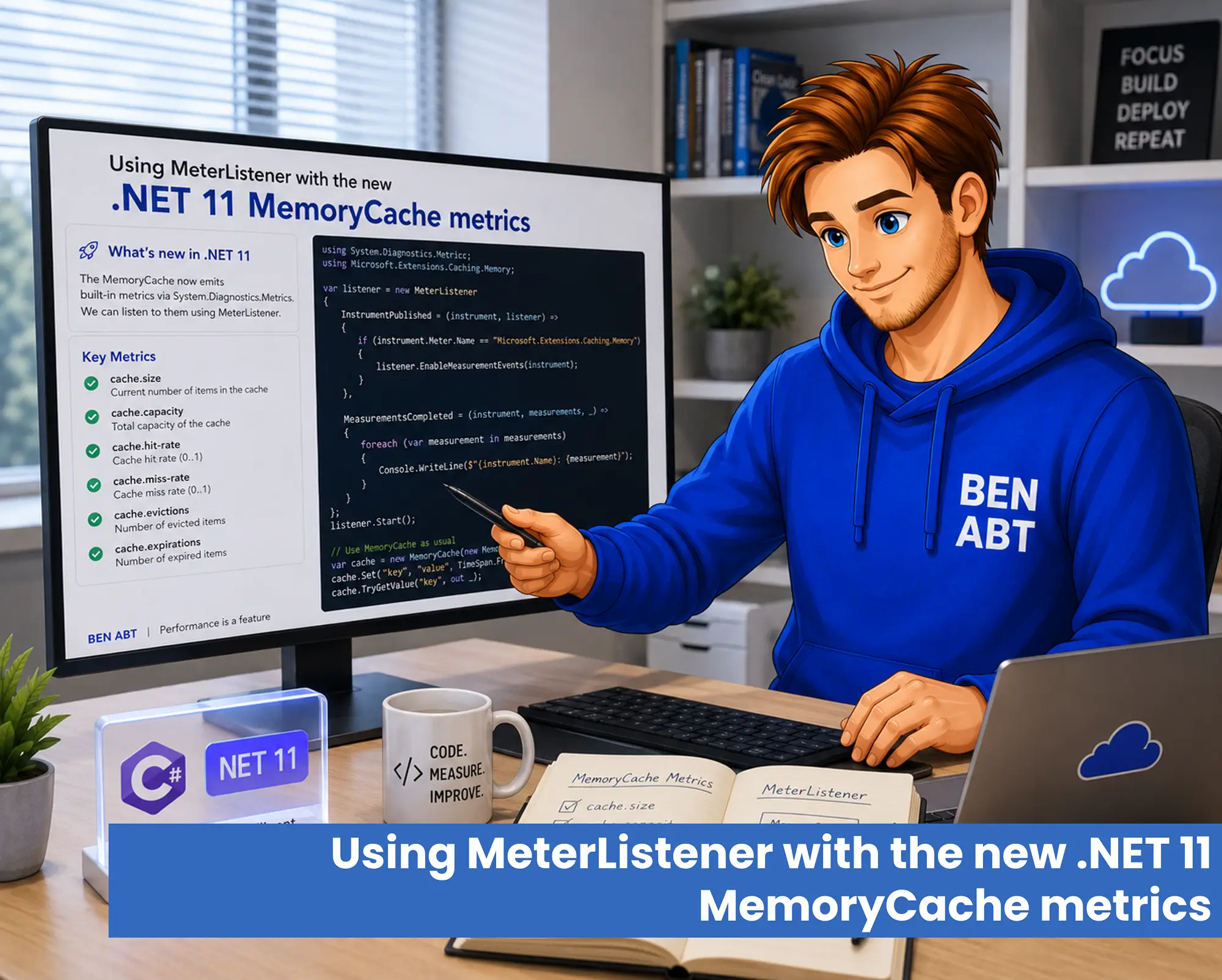 Using MeterListener with the new .NET 11 MemoryCache metrics